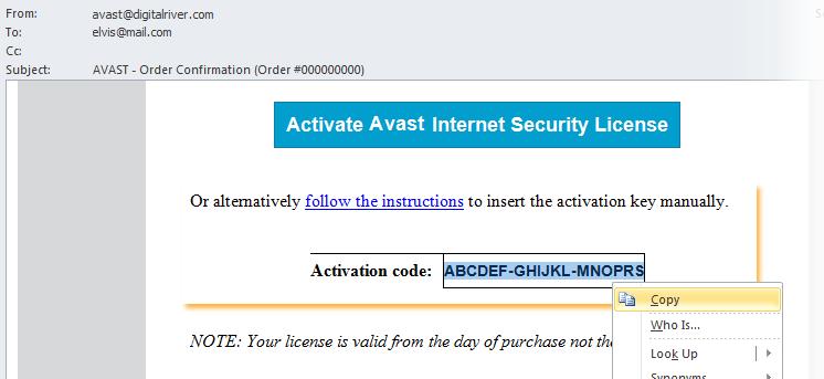 avast internet security activation code keygen