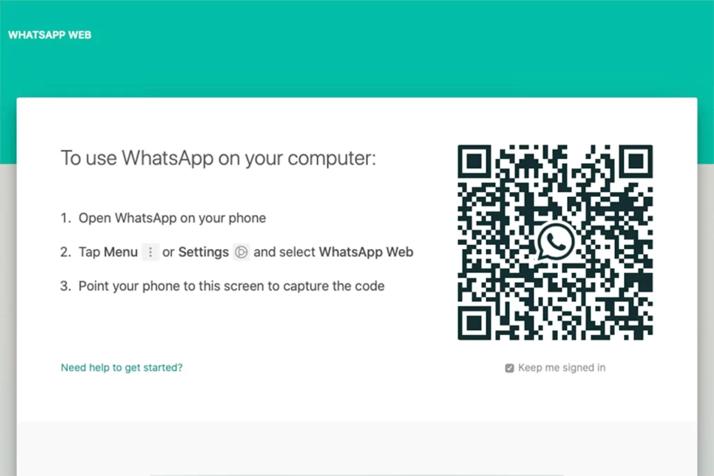 WhatsApp on Web First Step Interface